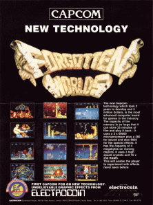 Forgotten Worlds (US, B-Board 88621B-2, rev C) Arcade Game Cover